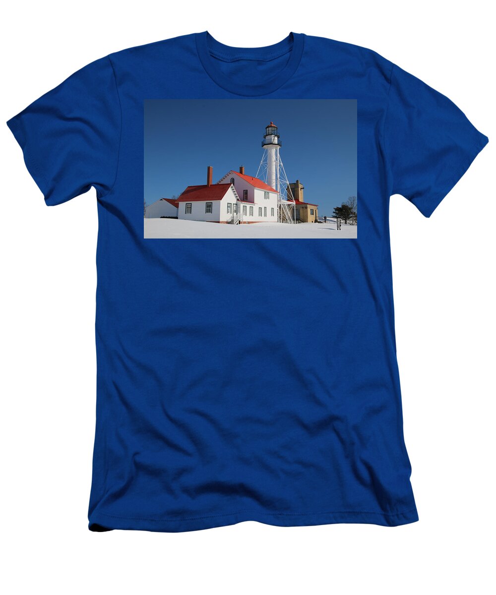 Sky T-Shirt featuring the photograph Whitefish Point Lighthouse by Deb Beausoleil
