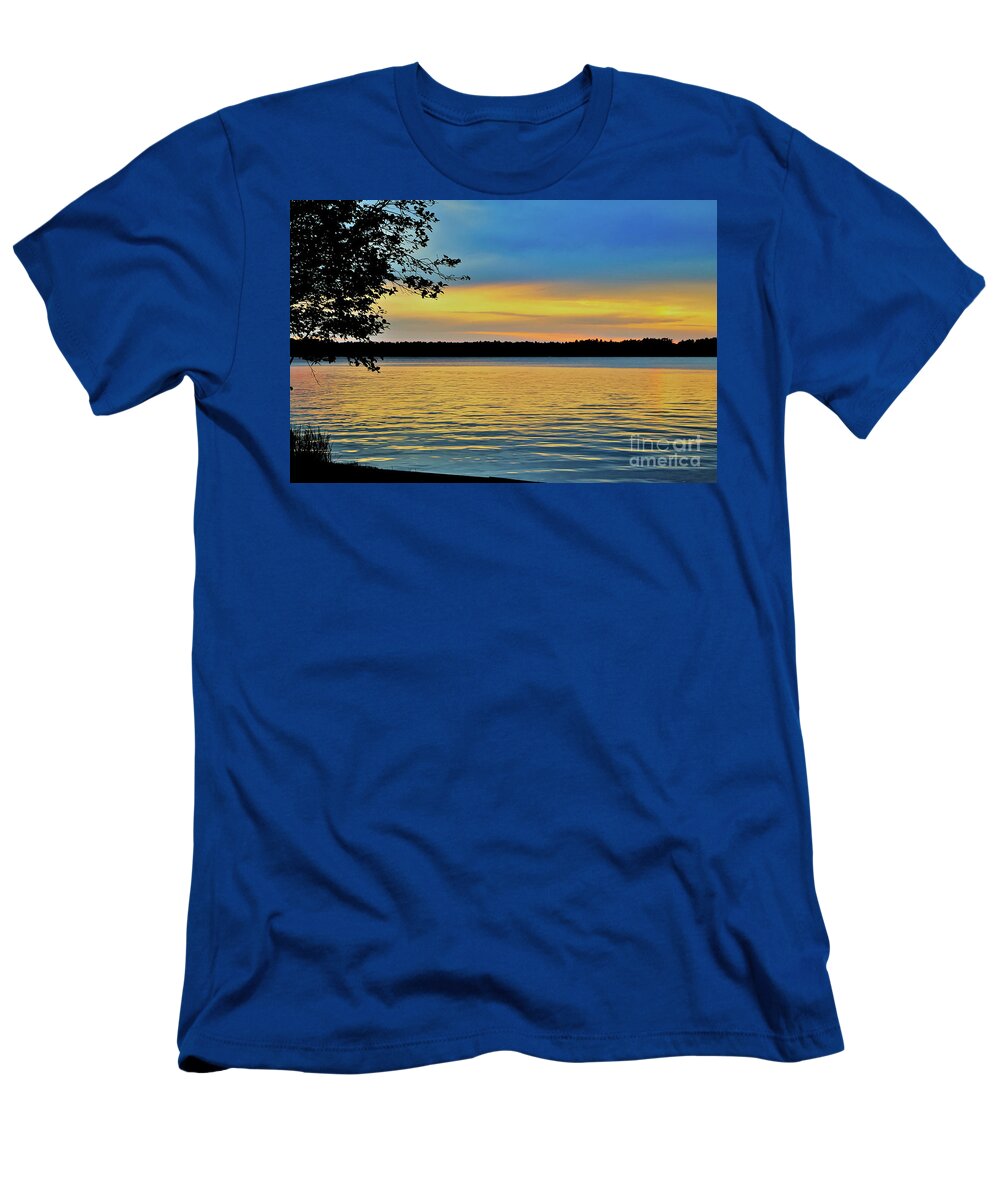 Lake T-Shirt featuring the photograph Evening Lake by Theresa D Williams