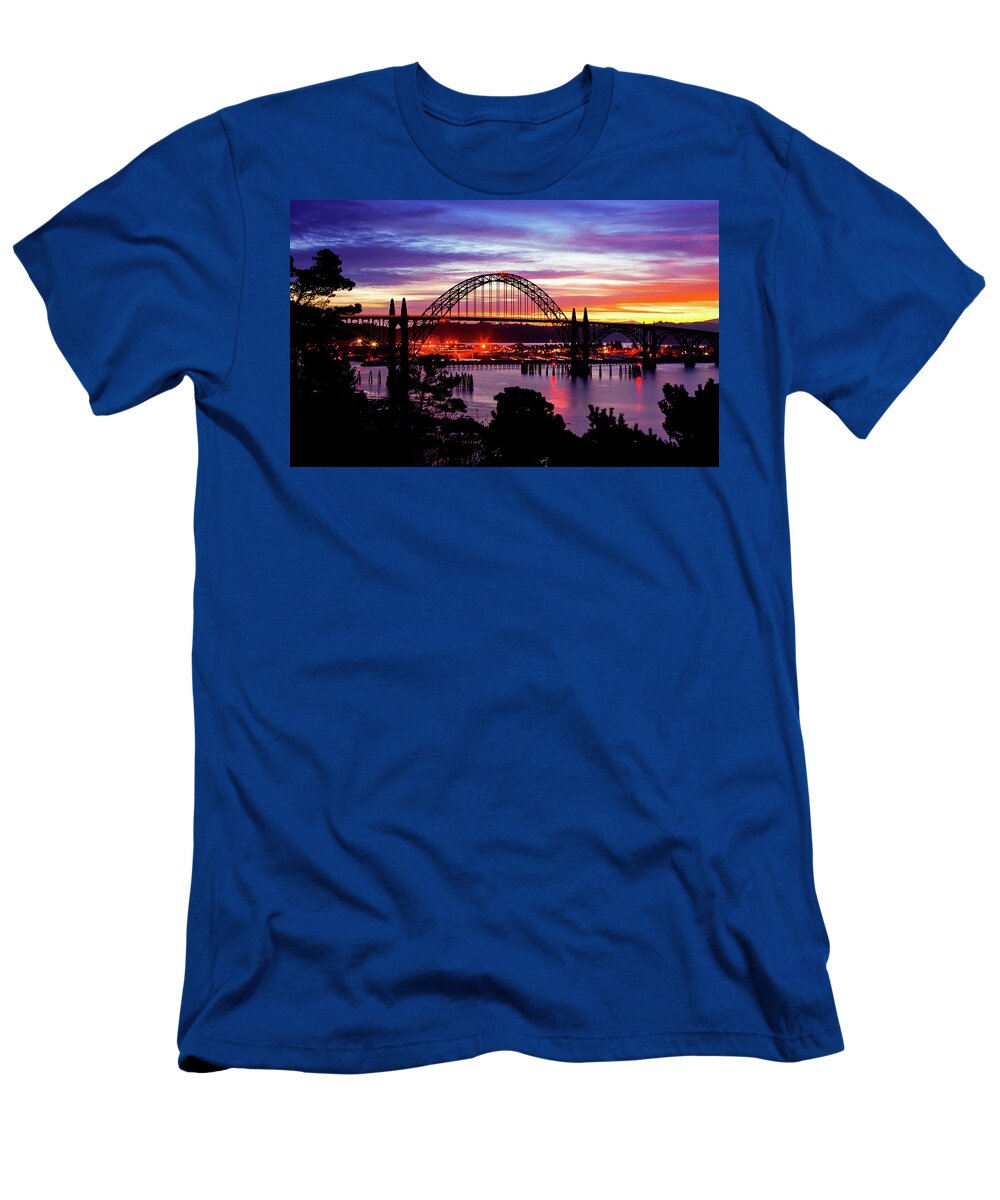 Oregon T-Shirt featuring the photograph Yaquina Bay Bridge Sunrise by Darren White