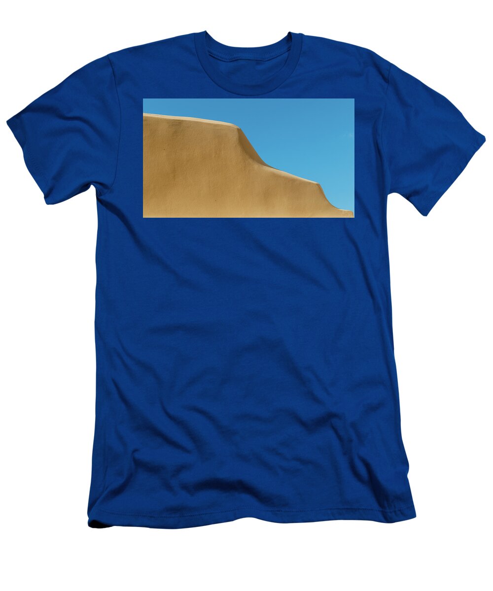 Yellow And Blue T-Shirt featuring the photograph Sky blue and yellow minimal abstract art by Michalakis Ppalis