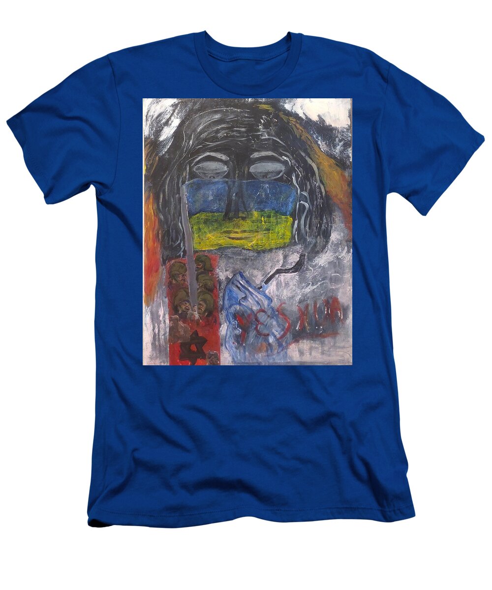 Yeshua T-Shirt featuring the mixed media Yeshua by Suzanne Berthier