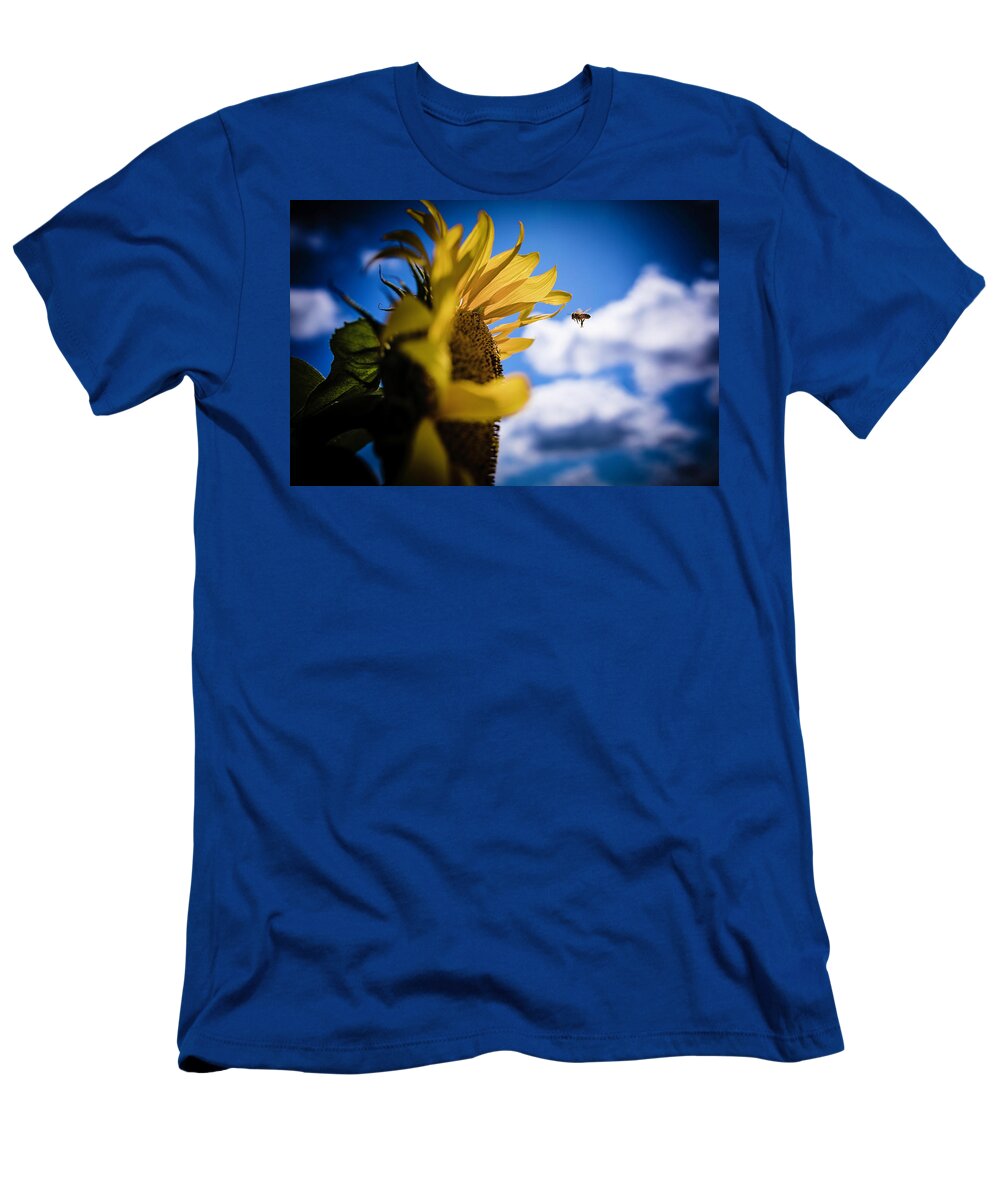  T-Shirt featuring the photograph Zooming Bee by Nicole Engstrom