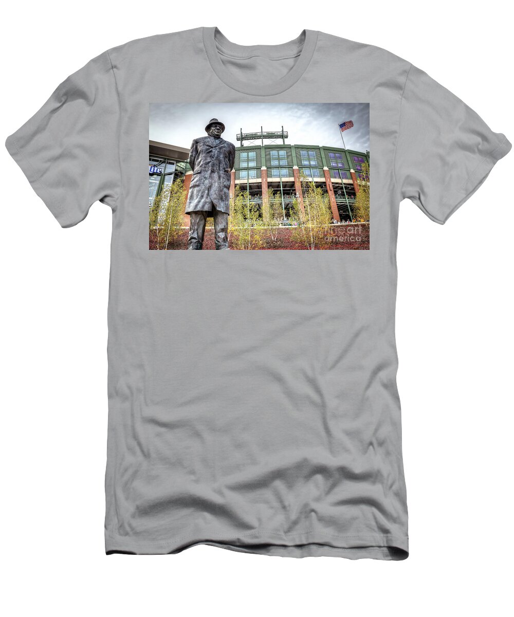 Vince T-Shirt featuring the photograph 0853 Lombardi Statue by Steve Sturgill