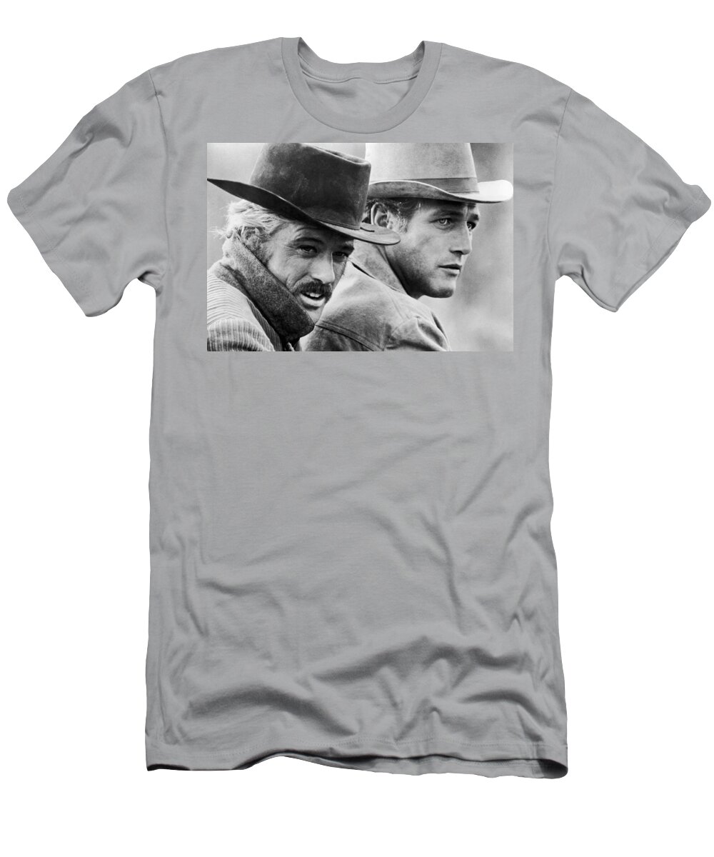 Paul Newman T-Shirt featuring the photograph Butch Cassidy and the Sundance Kid by Paul Newman Robert Redford