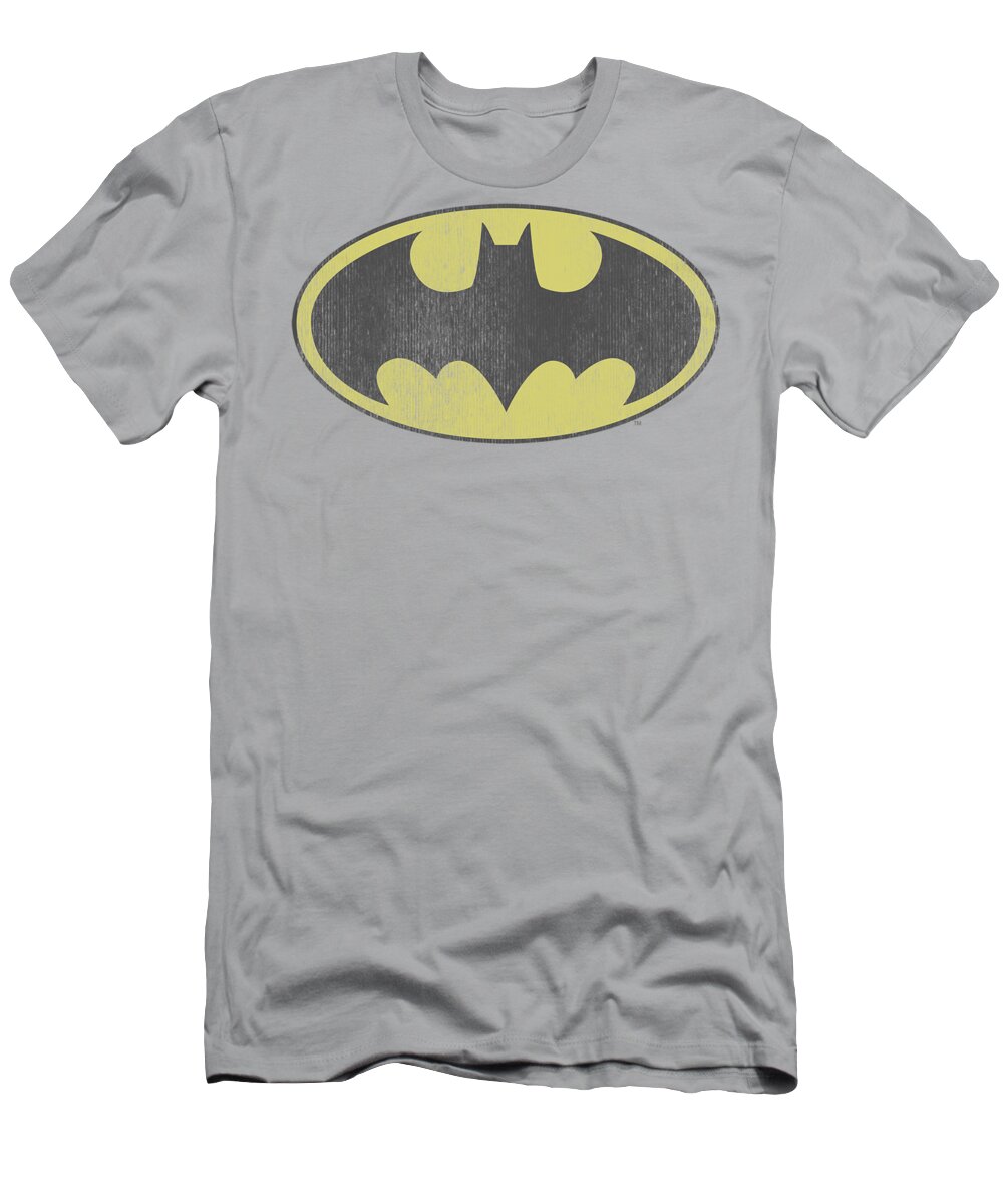 Dc Comics T-Shirt featuring the digital art Dc - Retro Bat Logo Distressed by Brand A