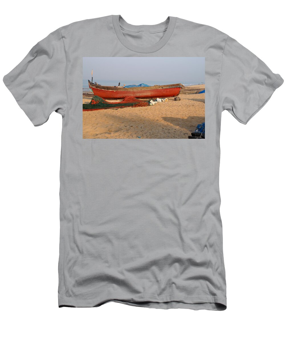 Boats T-Shirt featuring the digital art Fishing Boats #1 by Carol Ailles