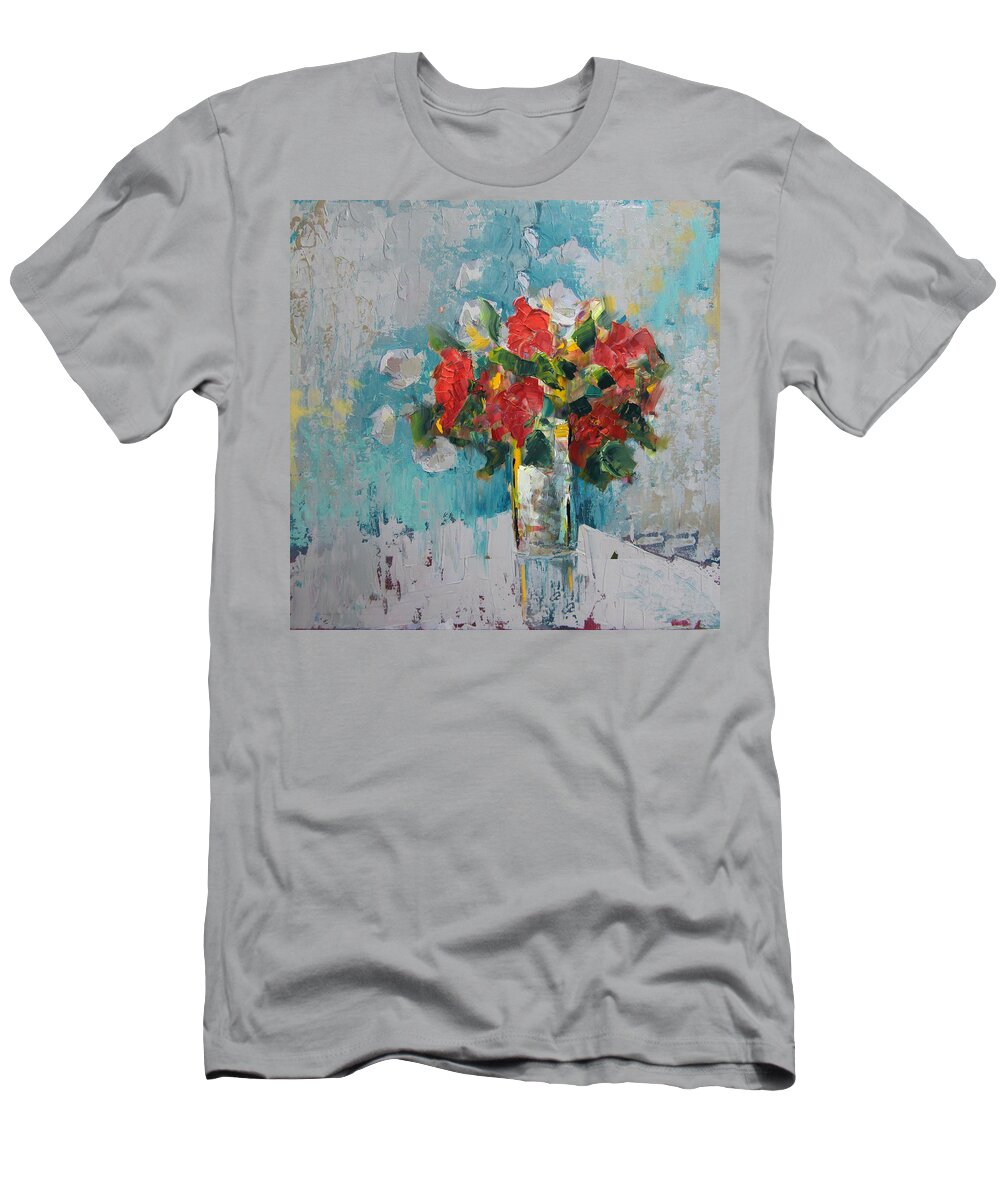 Flower T-Shirt featuring the painting Floral 13 #1 by Mahnoor Shah