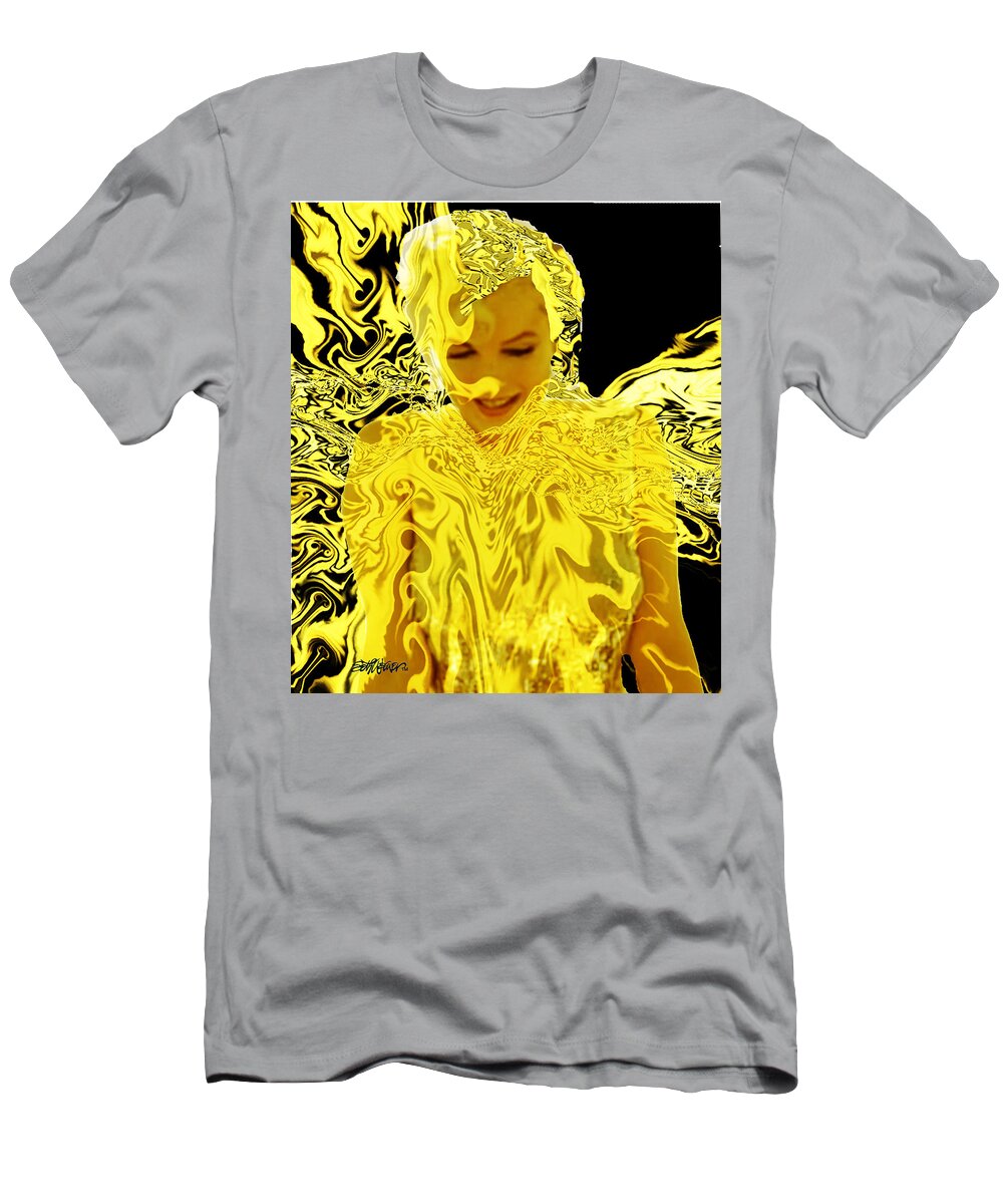 Golden Goddess T-Shirt featuring the digital art Golden Goddess by Seth Weaver