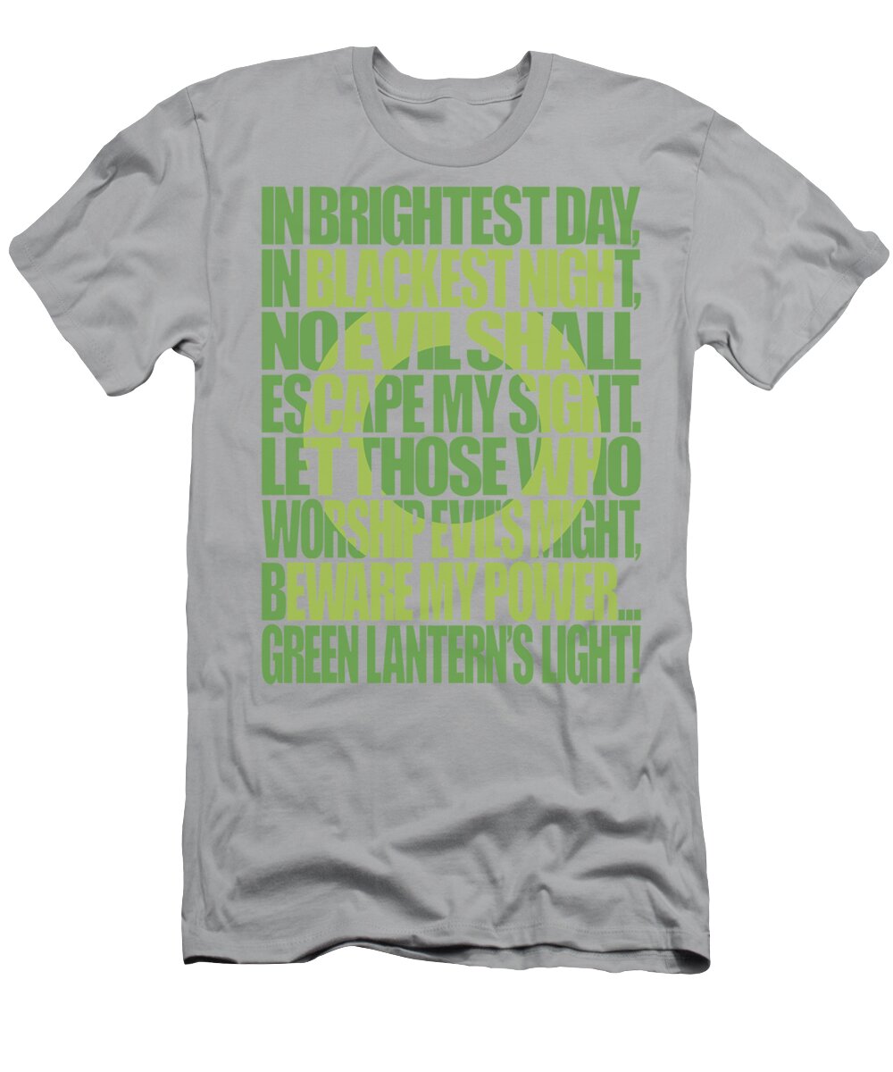 Green Lantern T-Shirt featuring the digital art Green Lantern - Green Lantern Oath by Brand A