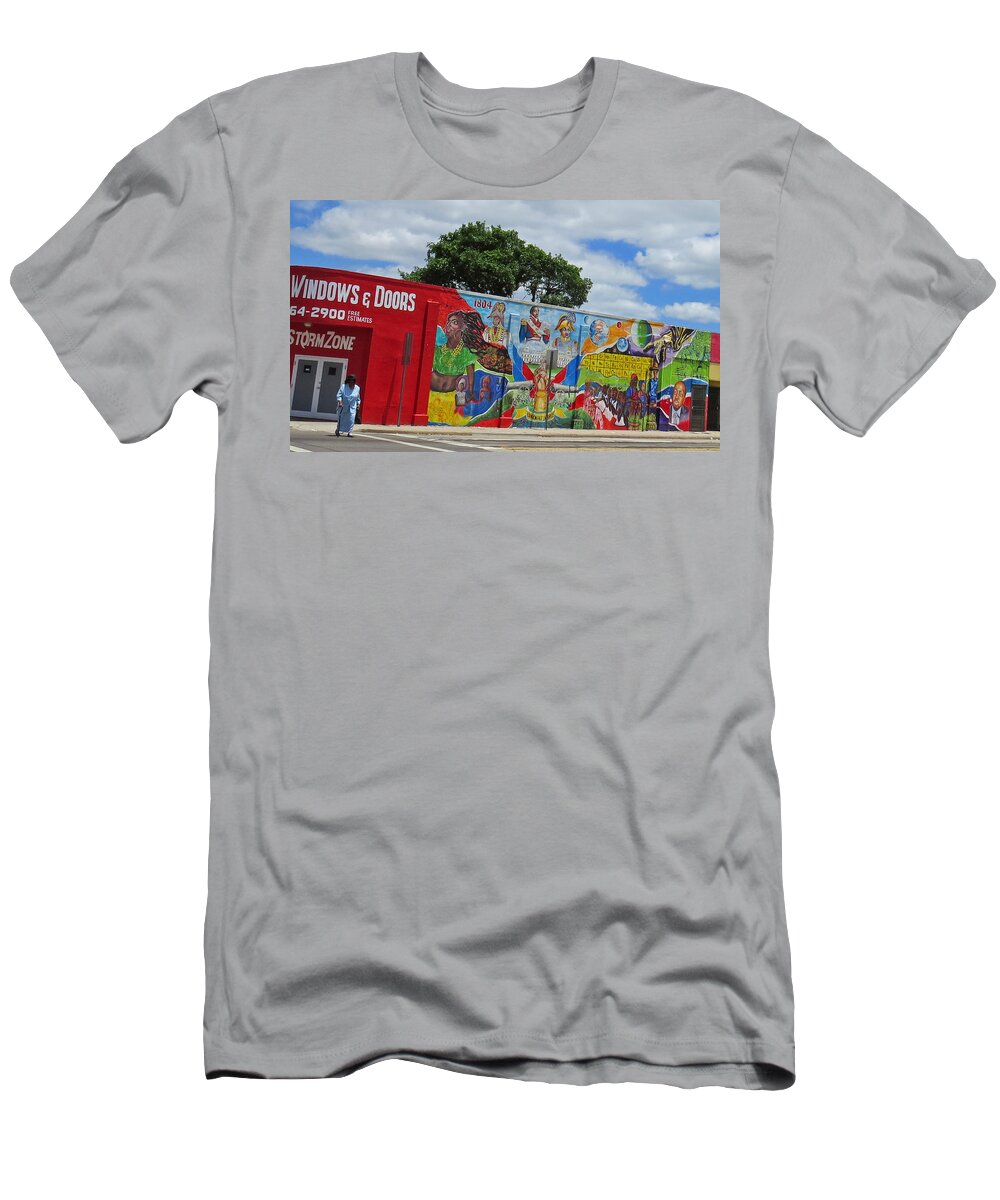 Miami T-Shirt featuring the photograph Miami Street Art #1 by Dart Humeston