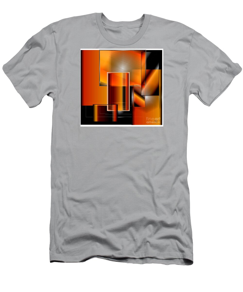 Squares T-Shirt featuring the digital art Orange by Iris Gelbart
