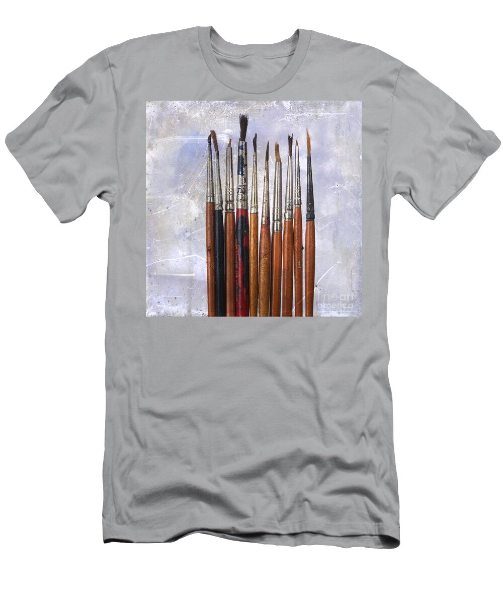 Studio Shot T-Shirt featuring the photograph Paintbrushes #1 by Bernard Jaubert