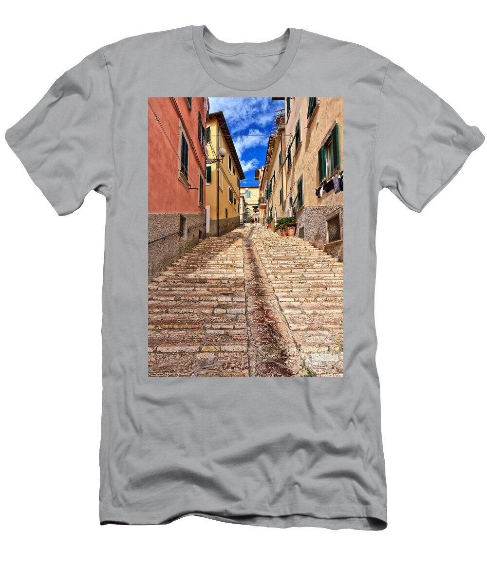 Antique T-Shirt featuring the photograph Portoferraio - Isle of Elba #1 by Antonio Scarpi