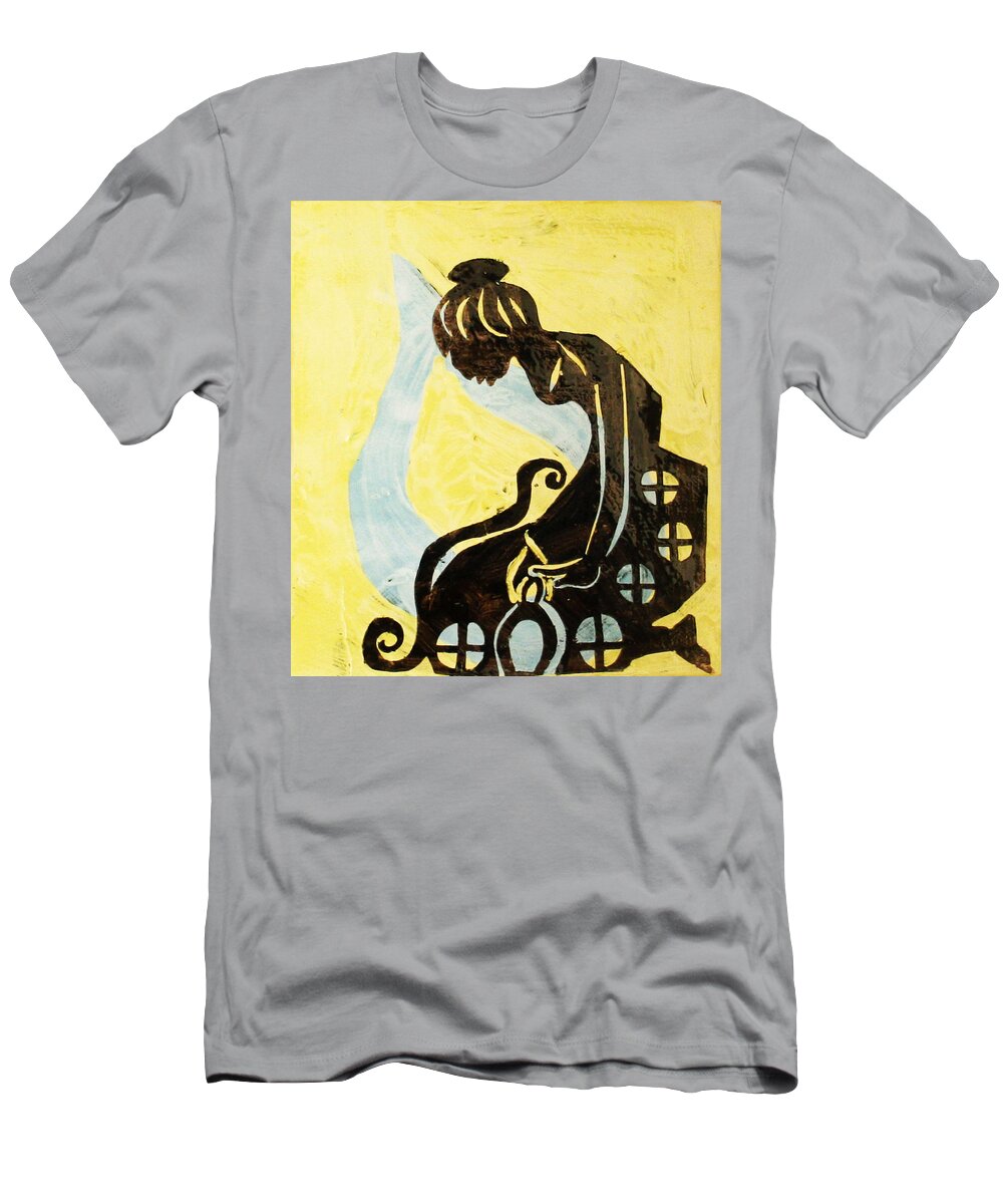 Jesus T-Shirt featuring the painting The Wise Virgin #10 by Gloria Ssali