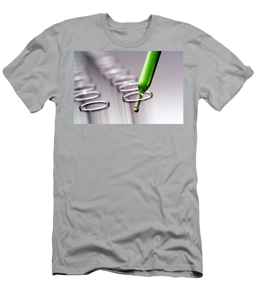 Test T-Shirt featuring the photograph Laboratory Test Tubes in Science Research Lab #12 by Science Research Lab