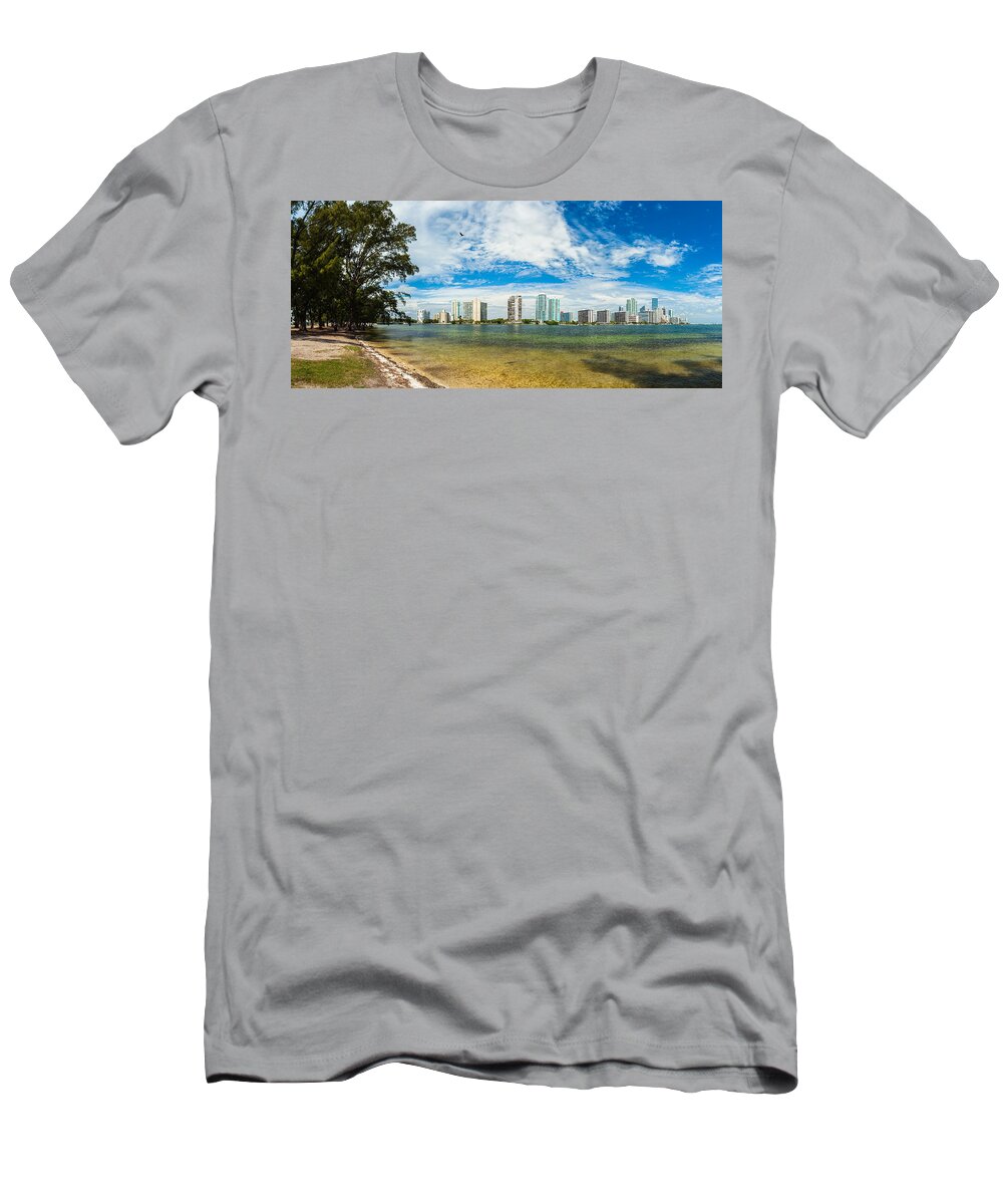 Architecture T-Shirt featuring the photograph Miami Skyline by Raul Rodriguez