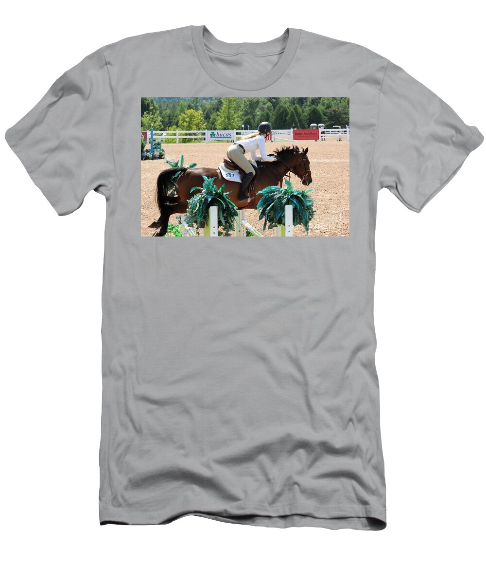 Horse T-Shirt featuring the photograph 1jumper156 by Janice Byer