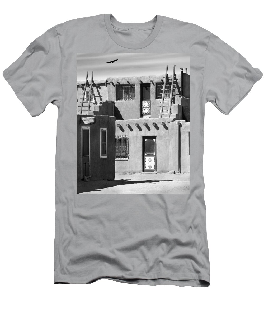 Acoma Pueblo T-Shirt featuring the photograph Acoma Pueblo Adobe Homes by Mike McGlothlen