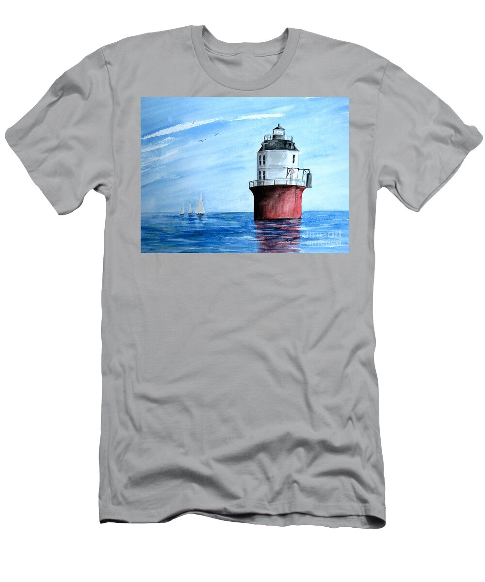 Baltimore Lighthouse T-Shirt featuring the painting Baltimore Lighthouse #2 by Nancy Patterson