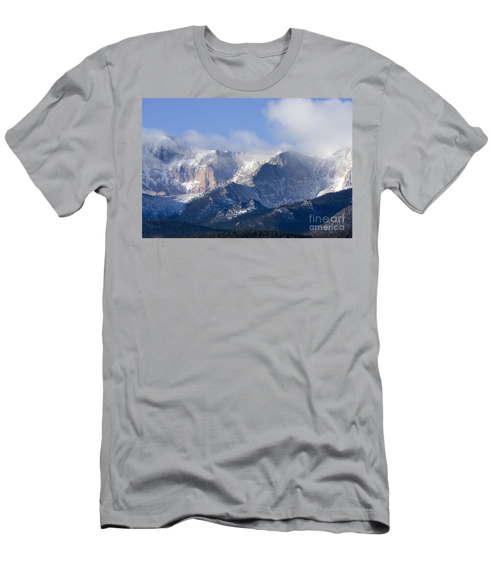 Pikes Peak T-Shirt featuring the photograph Cloudy Peak #2 by Steven Krull