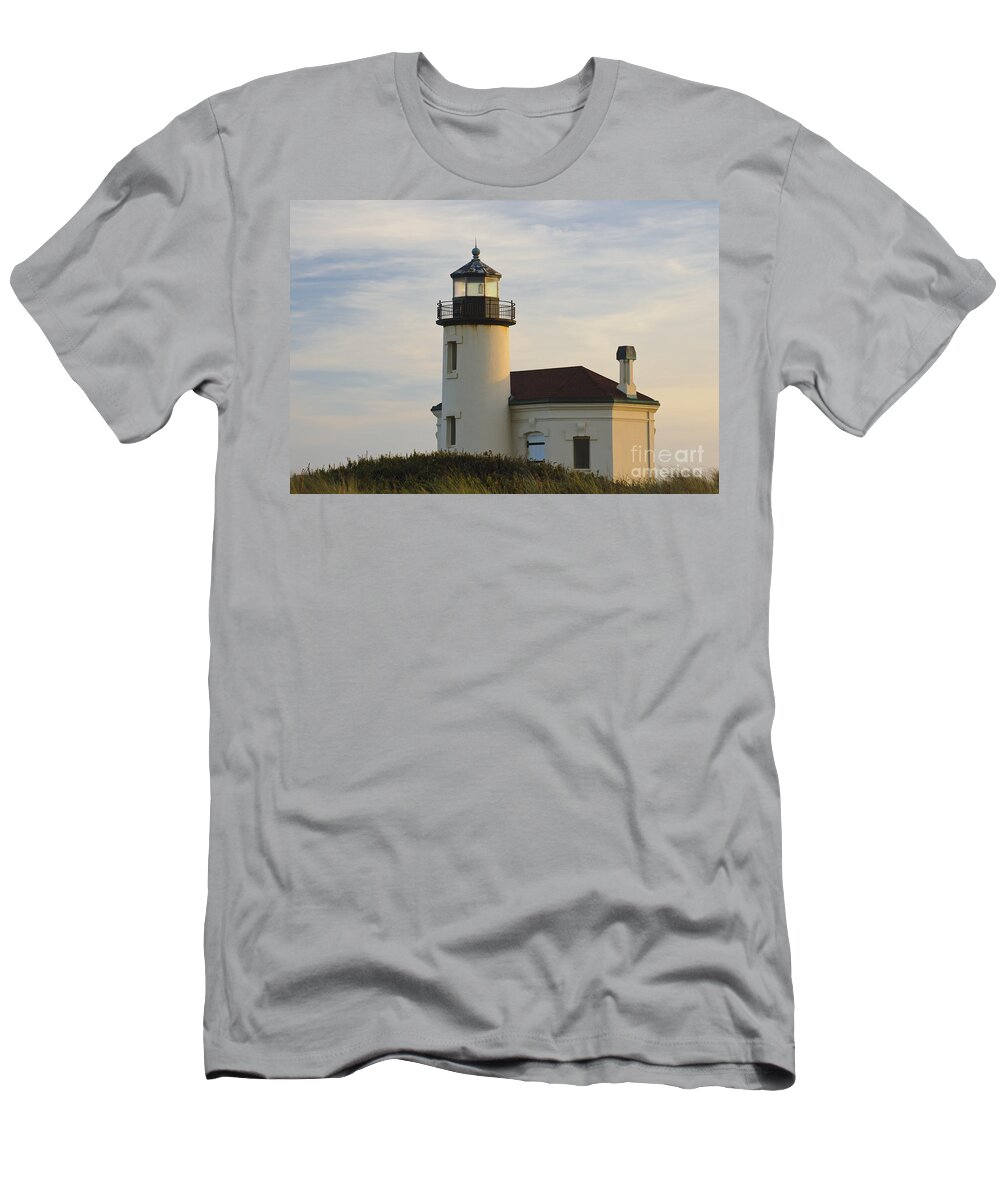 Bandon T-Shirt featuring the photograph Coquille River Lighthouse by John Shaw
