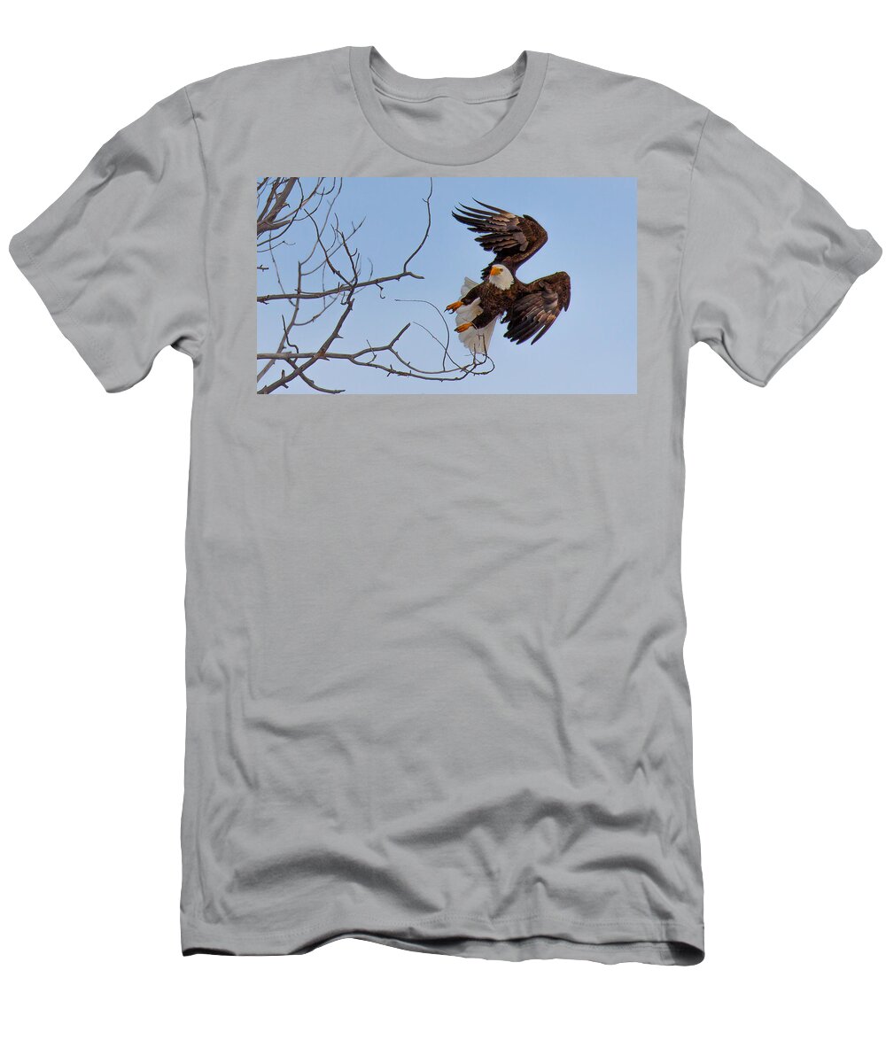 Bald Eagle T-Shirt featuring the photograph Heron Hunter #2 by Kevin Dietrich