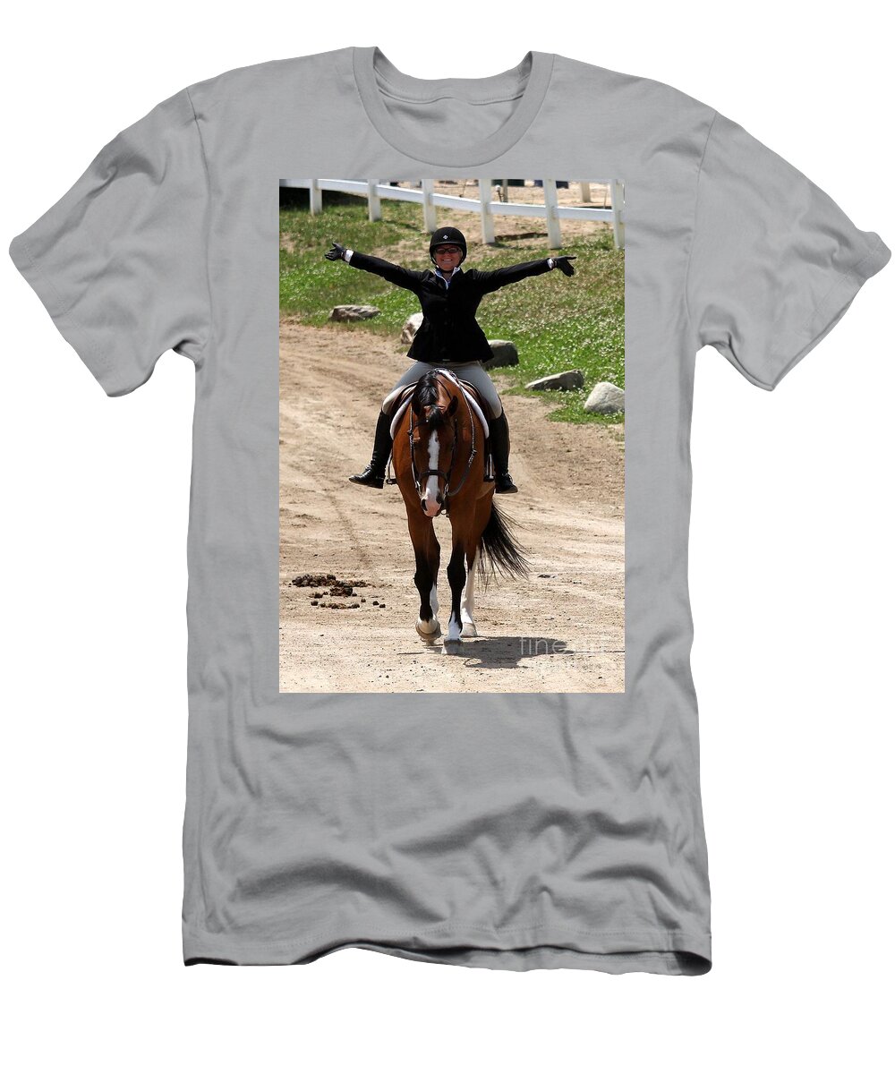 Equine T-Shirt featuring the photograph Hunter1 #3 by Janice Byer