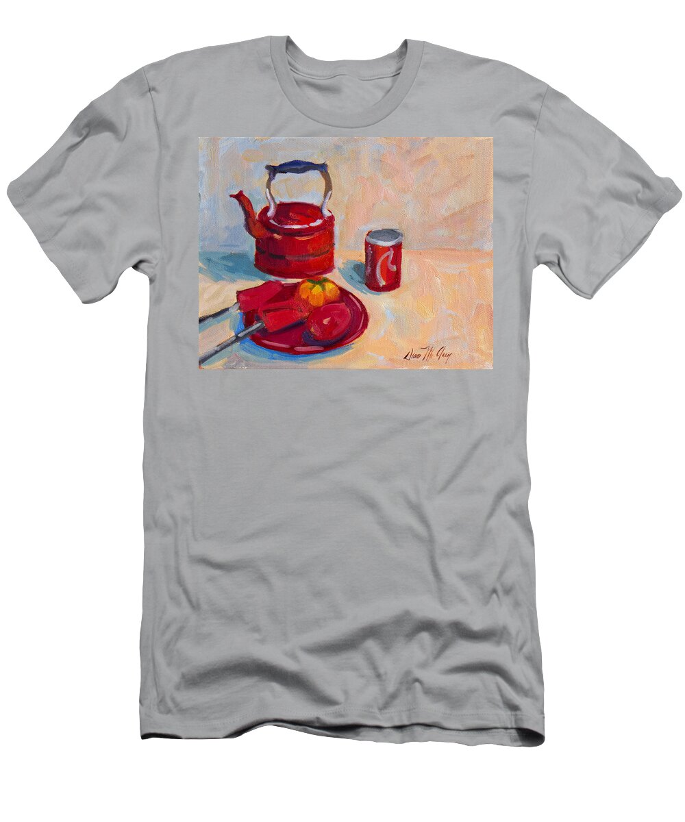 Still Life T-Shirt featuring the painting Study in Red #2 by Diane McClary