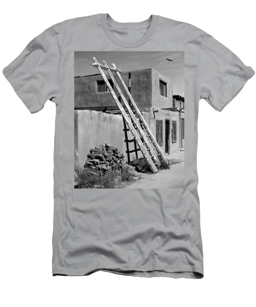 Acoma Pueblo T-Shirt featuring the photograph Acoma Pueblo Adobe Homes by Mike McGlothlen