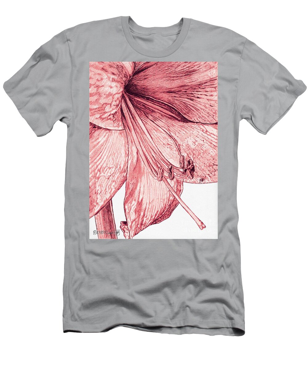 Mccombie T-Shirt featuring the painting Amaryllis #4 by J McCombie
