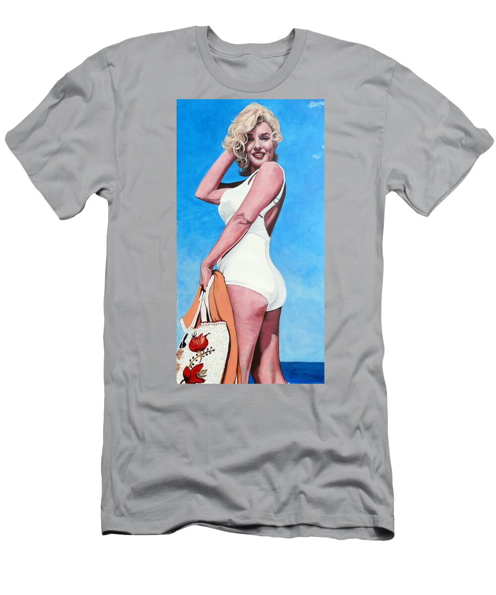 Marilyn Monroe T-Shirt featuring the painting Marilyn Monroe #1 by Tom Roderick
