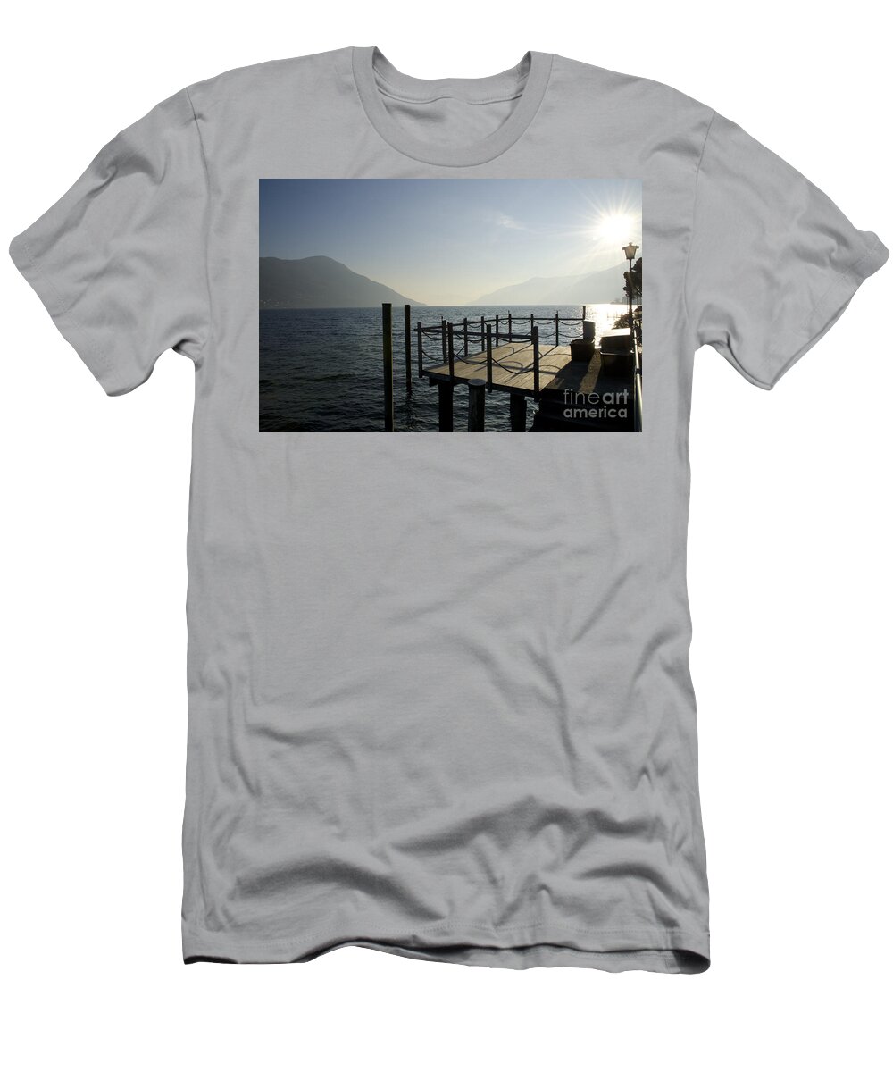 Pier T-Shirt featuring the photograph Pier in backlight #3 by Mats Silvan