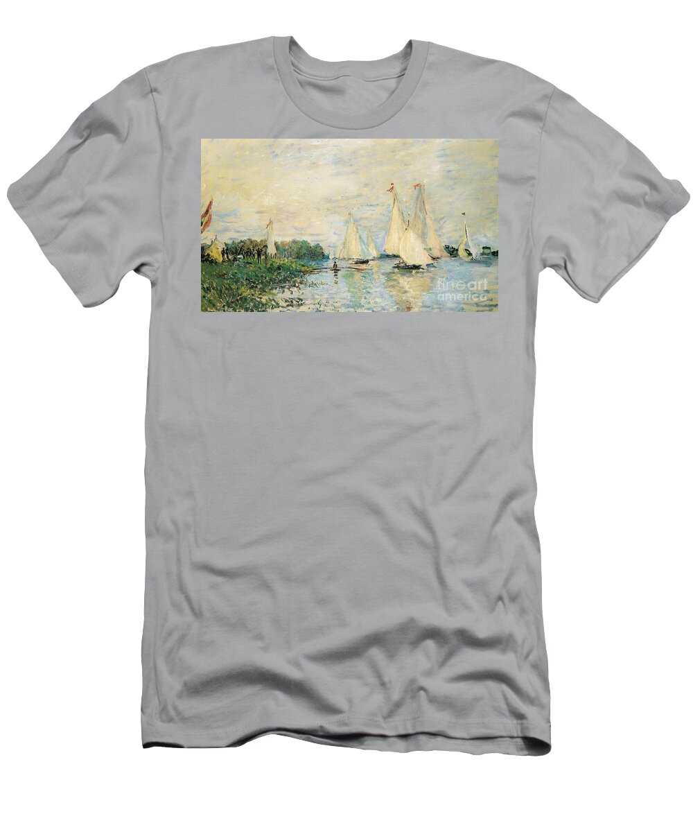 Regatta At Argenteuil T-Shirt featuring the painting Regatta at Argenteuil by Claude Monet
