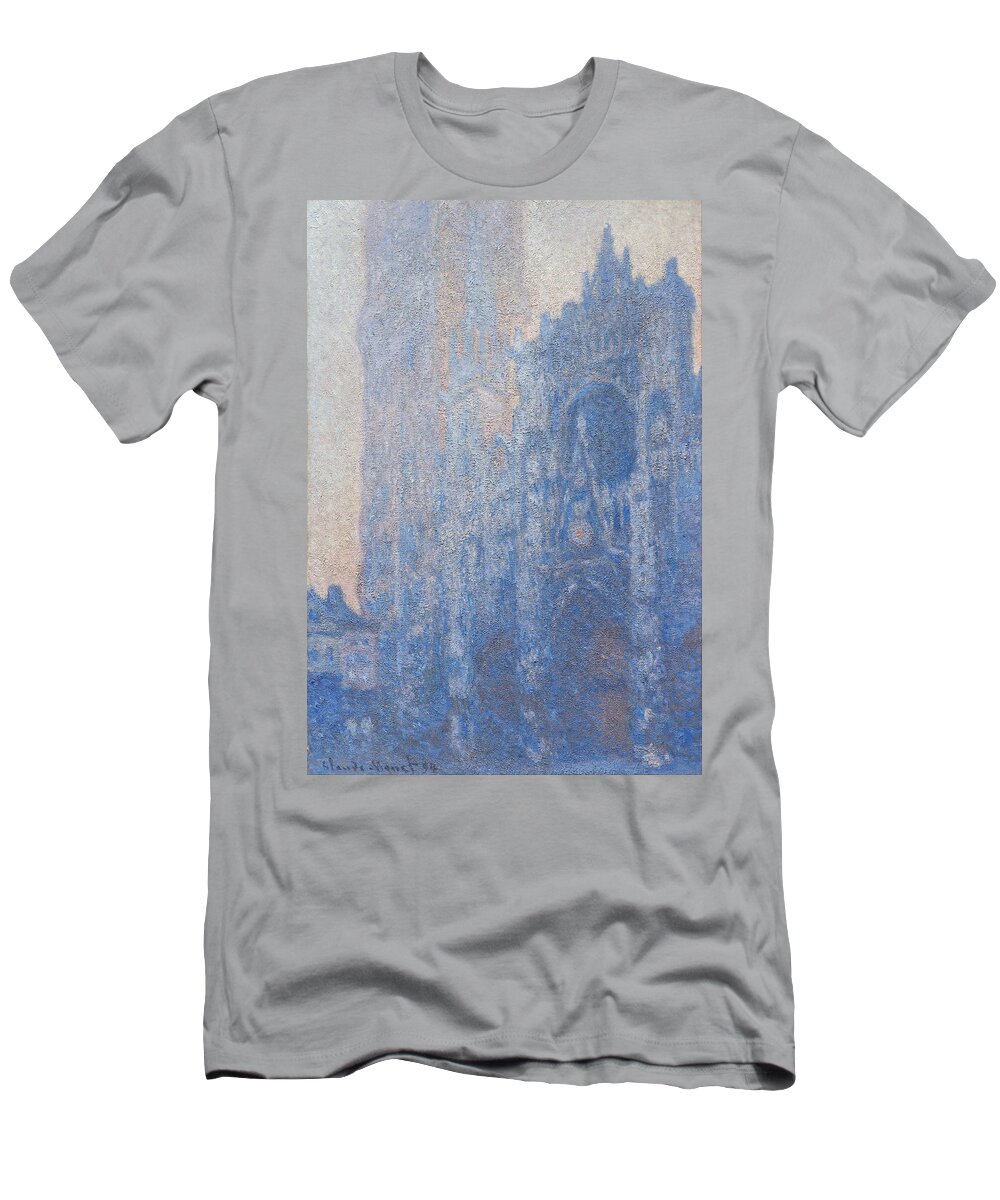 Claude Monet T-Shirt featuring the painting Rouen Cathedral Facade #4 by Claude Monet
