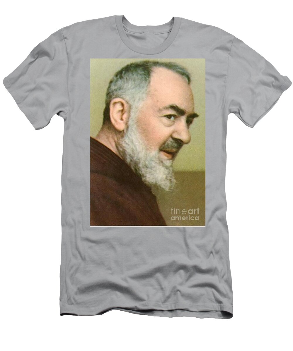 Prayer T-Shirt featuring the photograph Padre Pio #32 by Archangelus Gallery