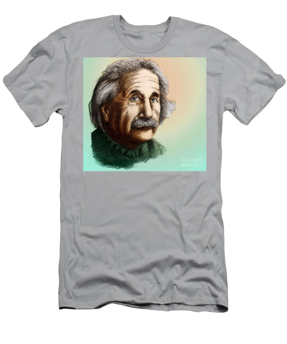 Science T-Shirt featuring the photograph Albert Einstein, German-american by Spencer Sutton