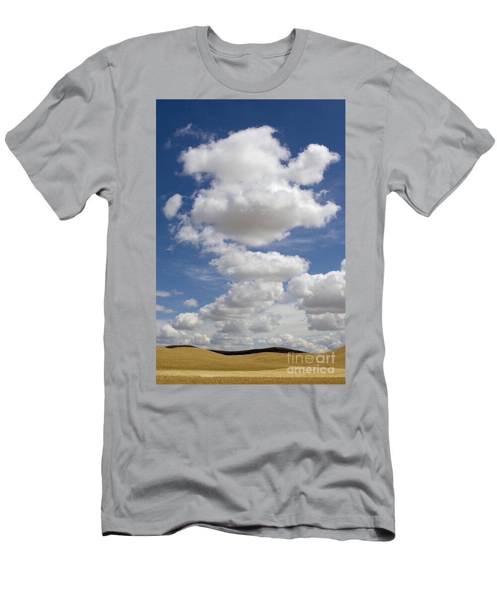 Clouds T-Shirt featuring the photograph Clouds And Field #5 by John Shaw