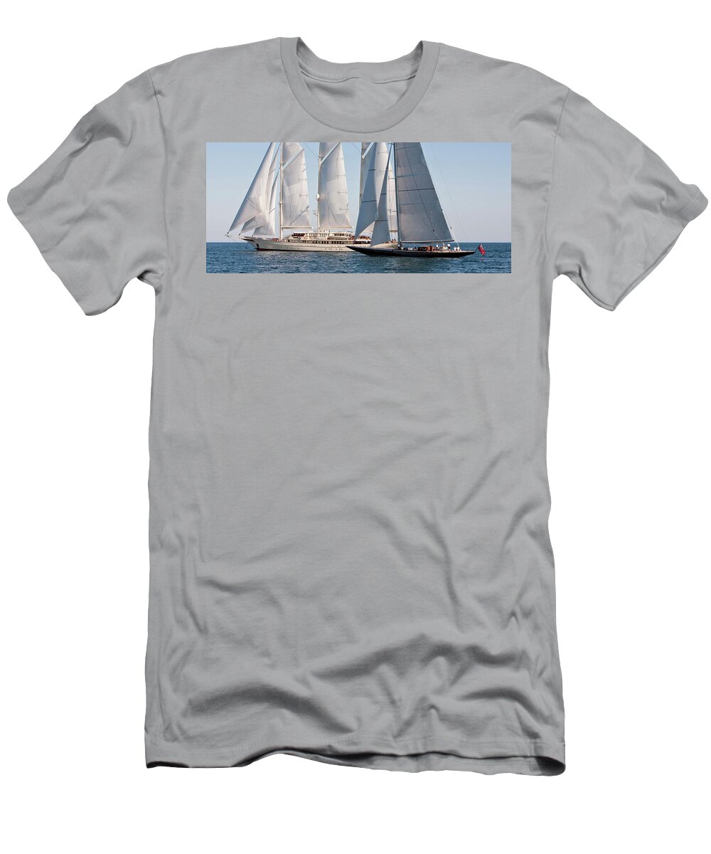 Photography T-Shirt featuring the photograph Yachts Sailing In Newport Bucket #4 by Panoramic Images