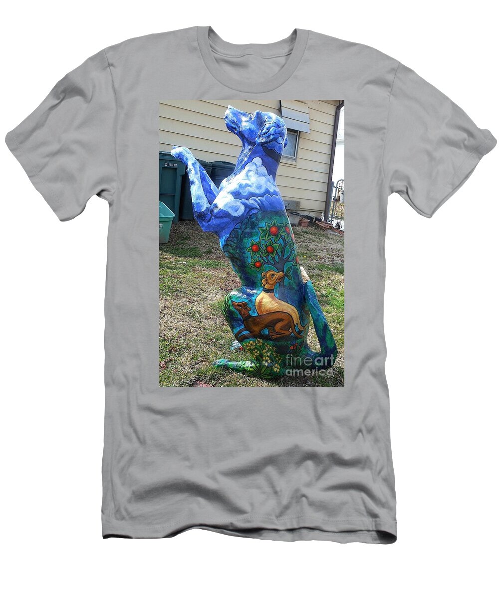 Dog T-Shirt featuring the painting Hunt For The Unicorn On A Full Moon #5 by Genevieve Esson
