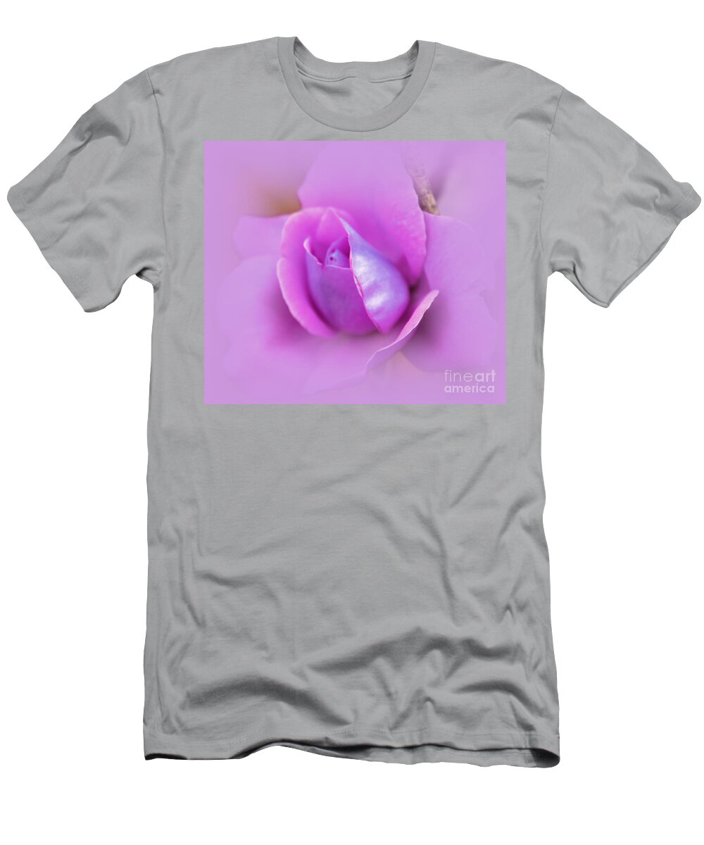 Rose T-Shirt featuring the photograph A Hint of Lavender Rose by Judy Palkimas