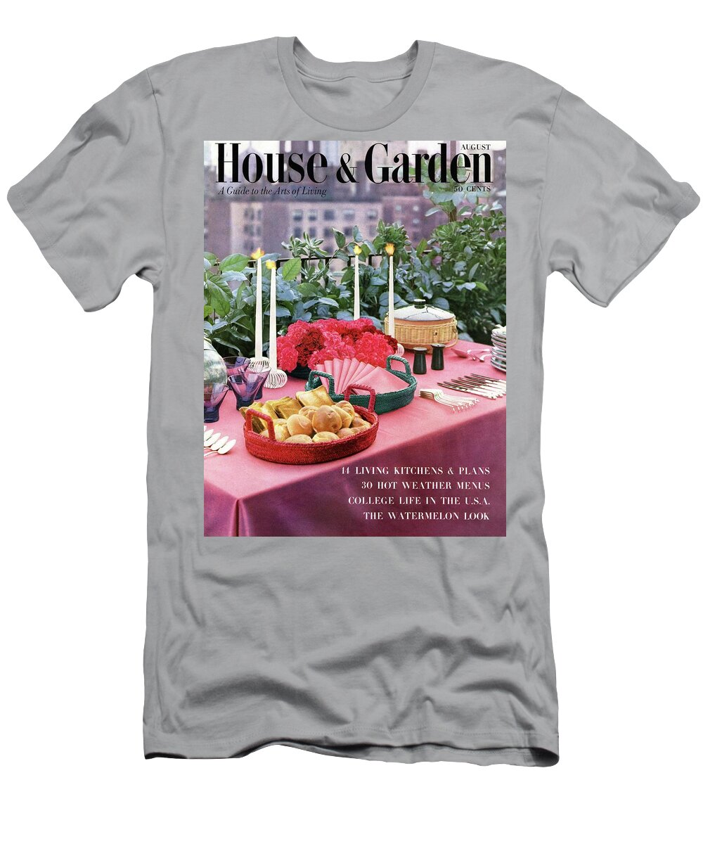Travel T-Shirt featuring the photograph A House And Garden Cover Of Al Fresco Dining by Wiliam Grigsby
