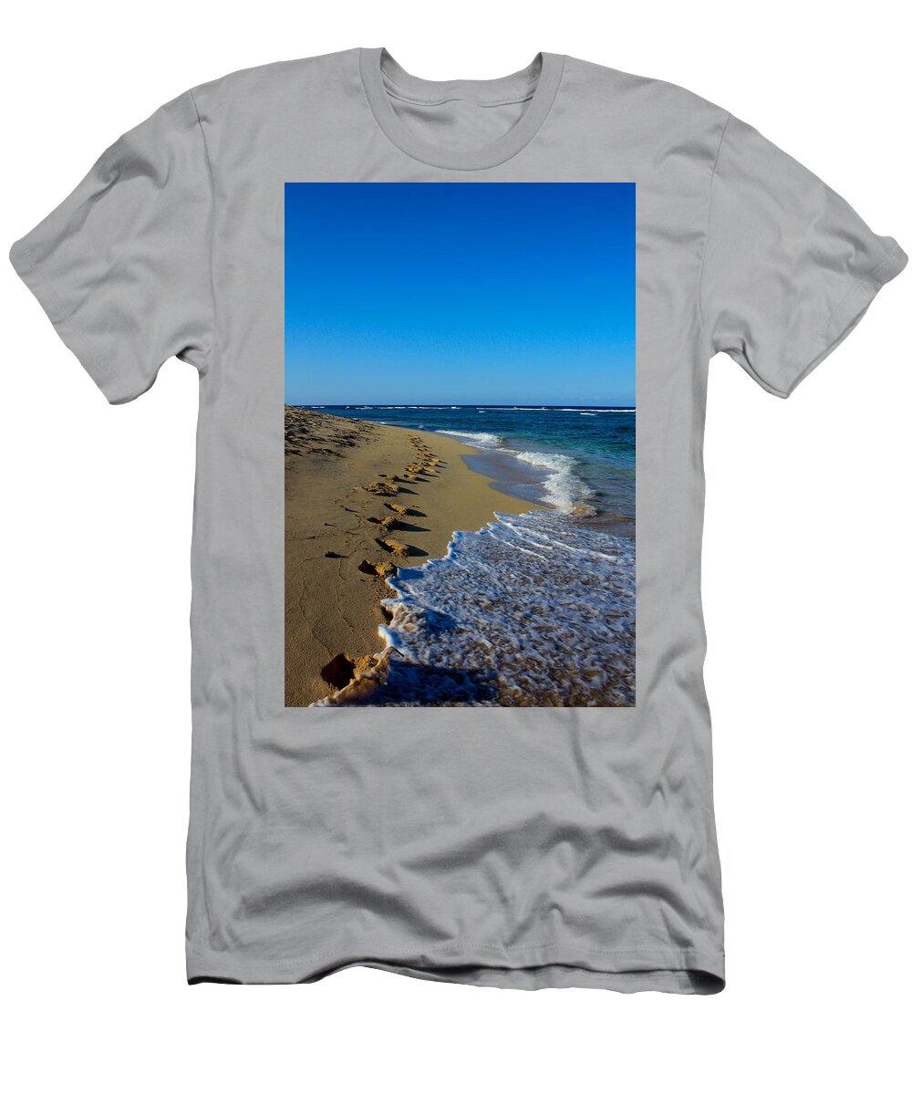 Dominican Republic T-Shirt featuring the photograph A Morning Walk on a Dominican Beach by Anthony Doudt