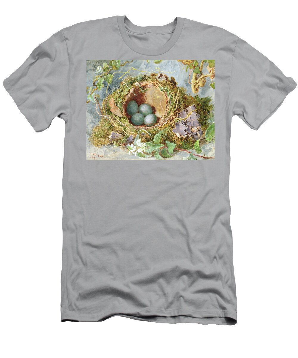 Birds T-Shirt featuring the painting A Nest Of Eggs, 1871 by Jabez Bligh
