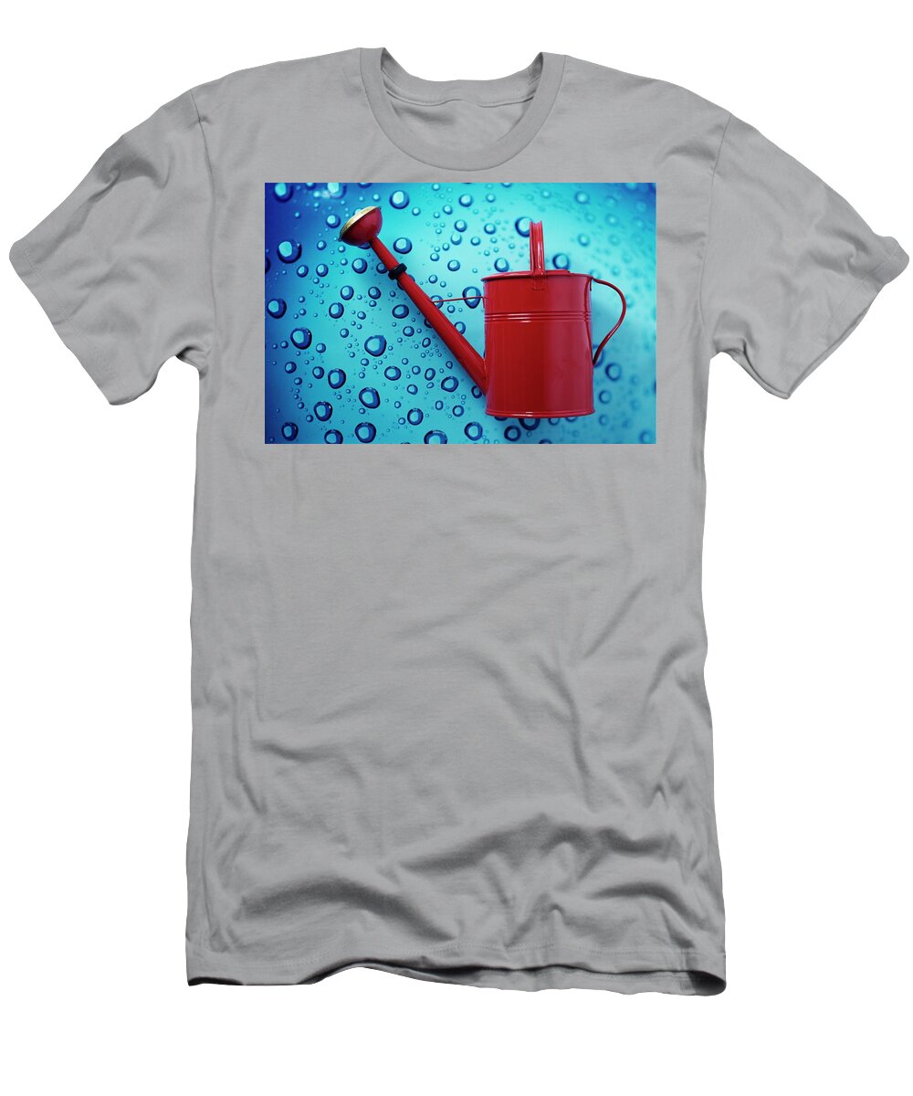 Home T-Shirt featuring the photograph A Red Watering Can by Romulo Yanes