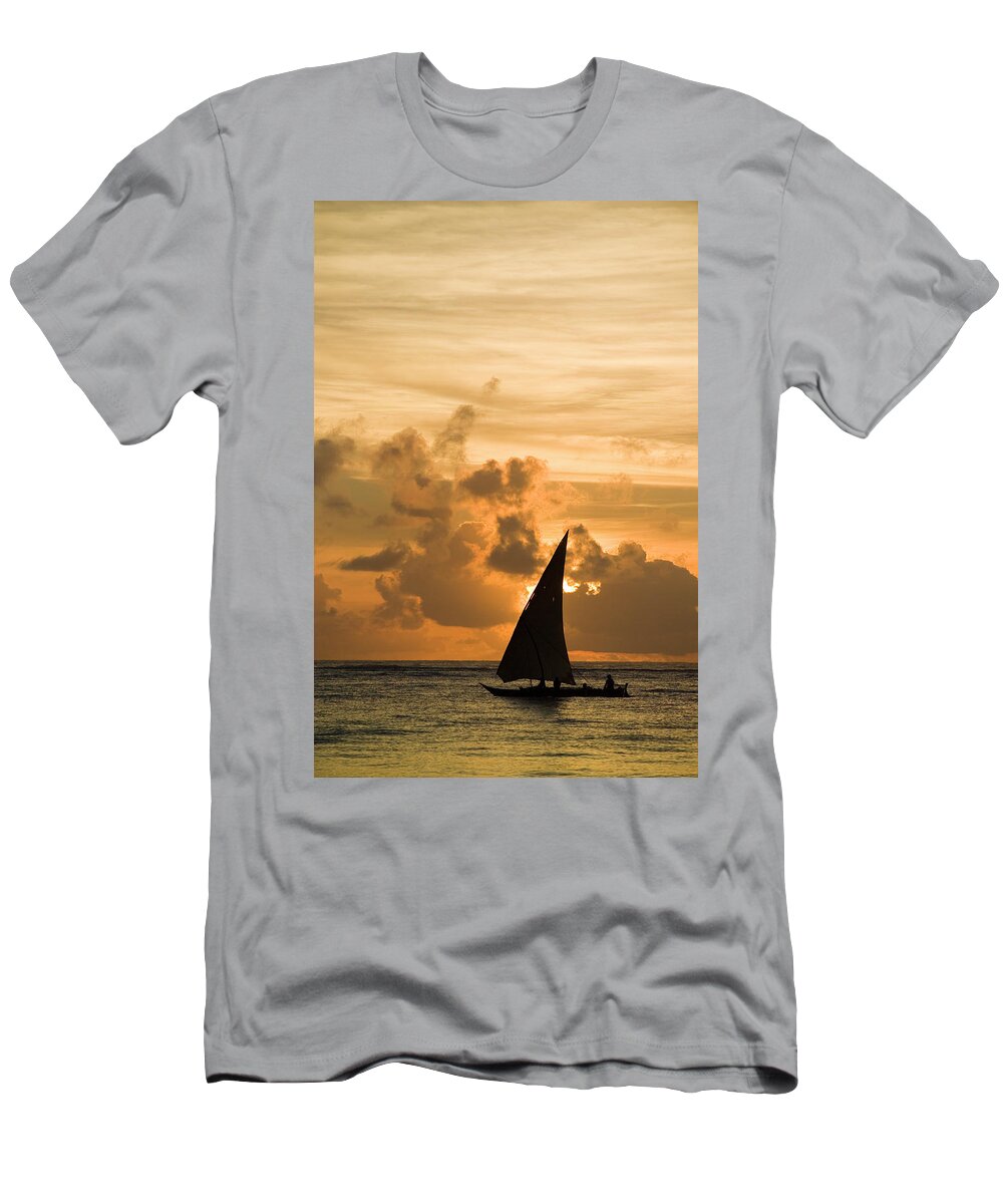 Africa T-Shirt featuring the photograph A Small Group Of Fishermen Sail by Jonathan Kingston