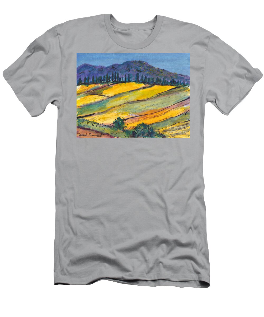 Painting T-Shirt featuring the painting A Tuscan Hillside by Jackie Sherwood