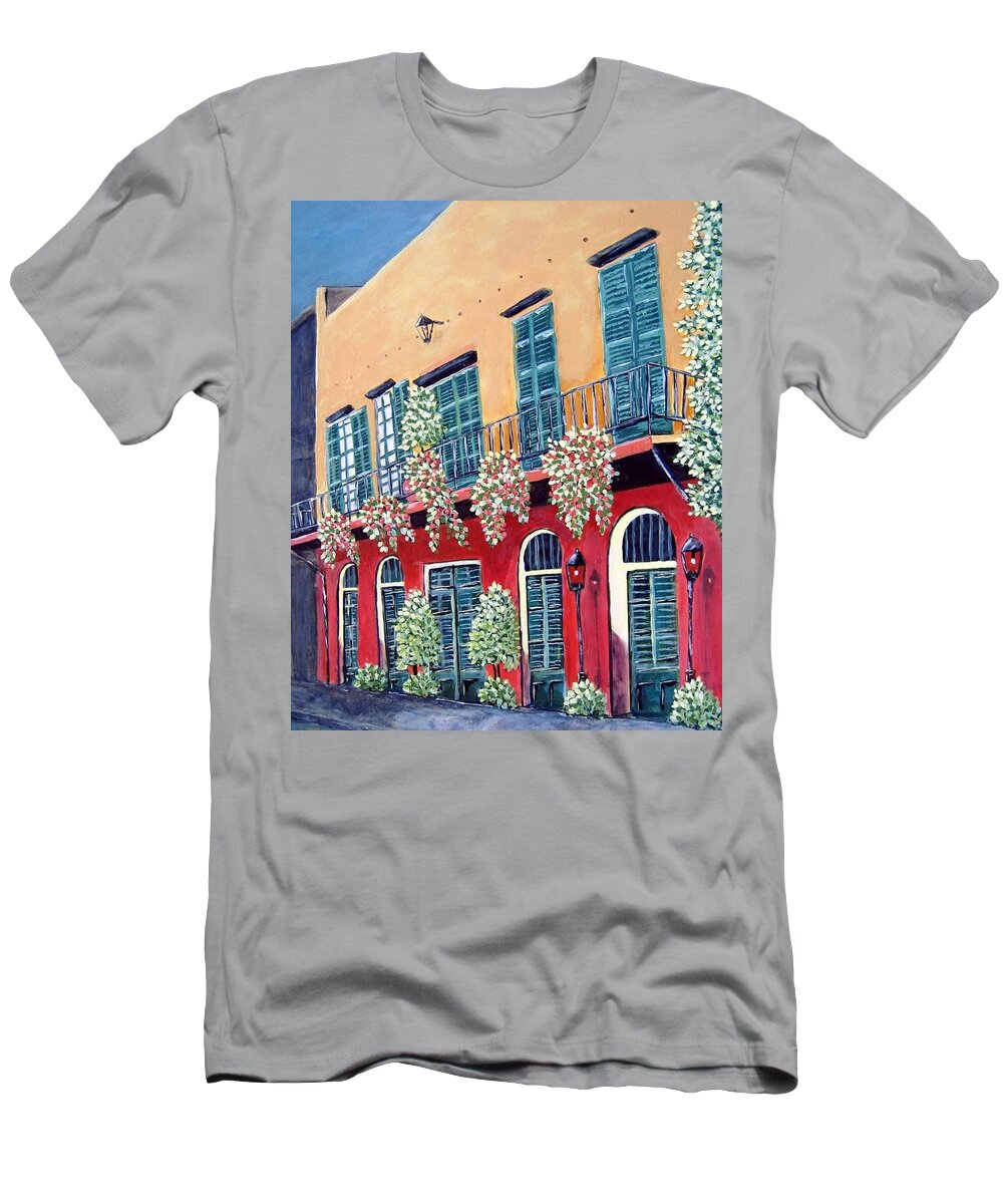 Louisiana Art T-Shirt featuring the painting A Visit to New Orleans by Suzanne Theis