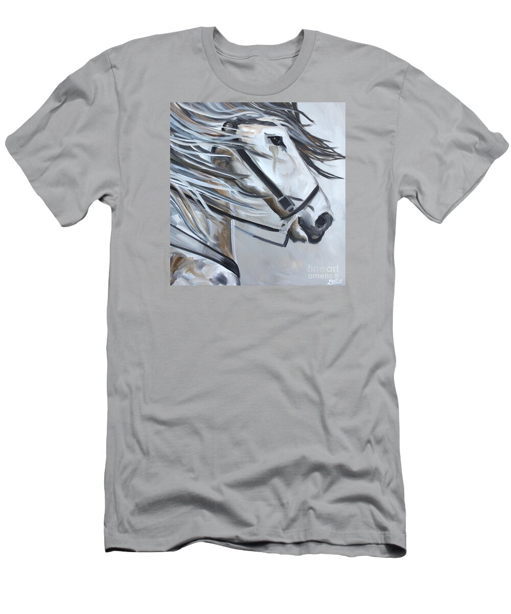 Andalusian T-Shirt featuring the painting Abstract Andie by Debbie Hart