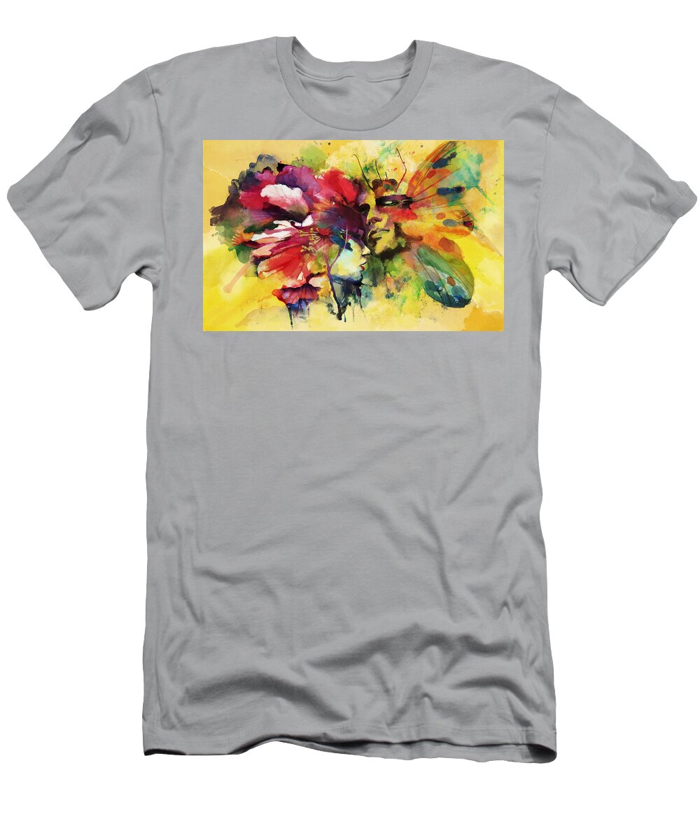 Abstract Art T-Shirt featuring the painting Abstract Art by Catf
