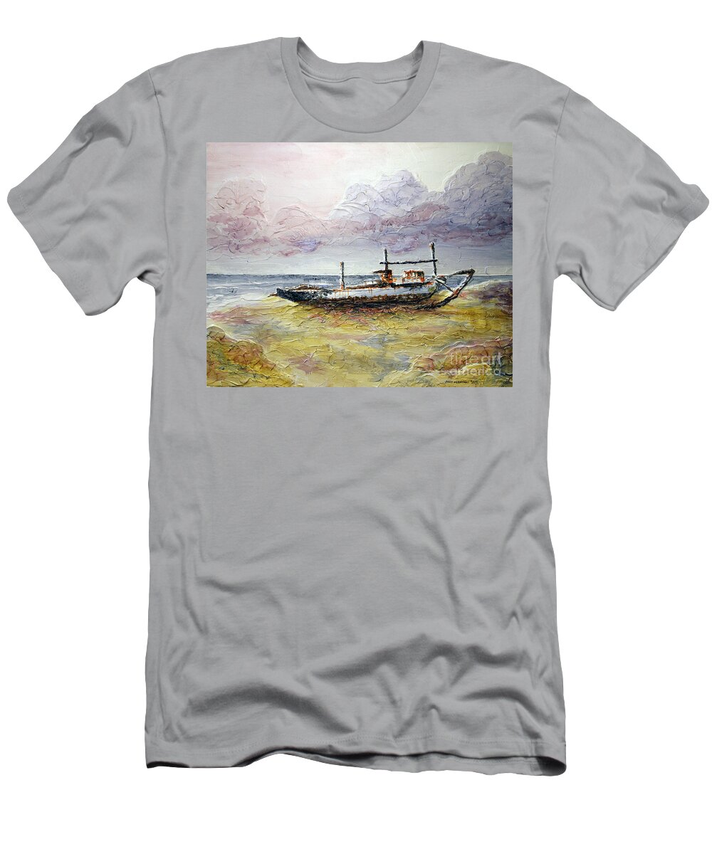 Beach T-Shirt featuring the painting After the Storm by Joey Agbayani